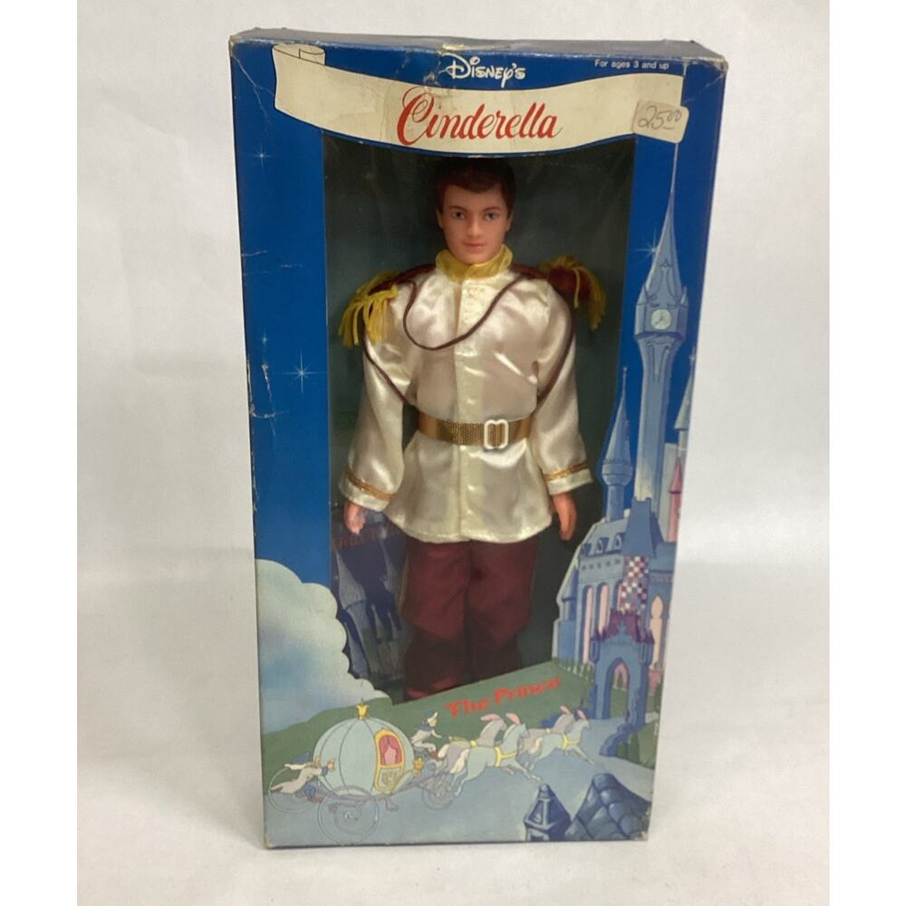 Vintage Disney’s Cinderella The Prince Doll 11.5” - NOS - Damaged Box